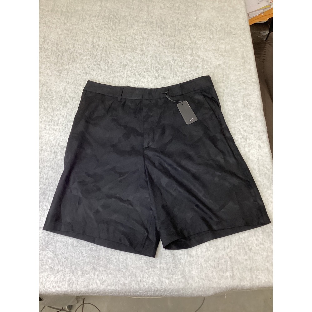 Armani Exchange Mens Black‎ Camo Lyocell Shorts XM000396 AF13170 Size 36 NEW.